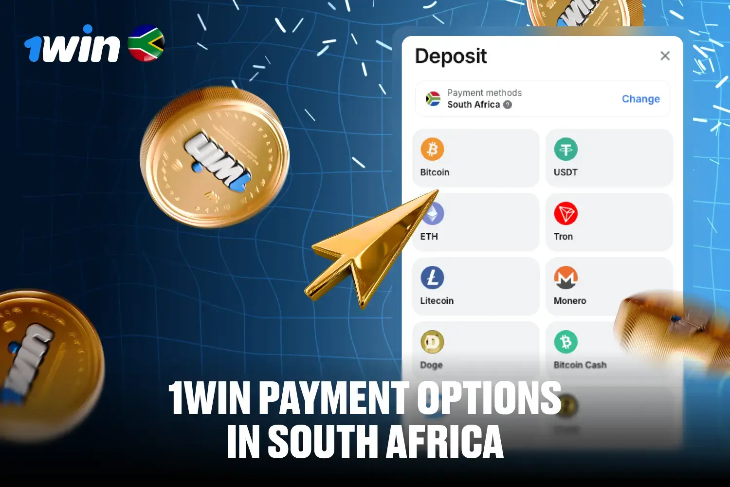 Secure payment gateway interface for South African users on 1Win